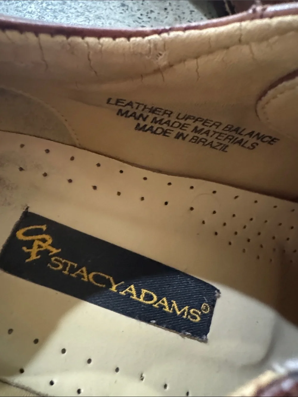 Stacy Adams Cognac Brown Leather Lace-Up Oxfords